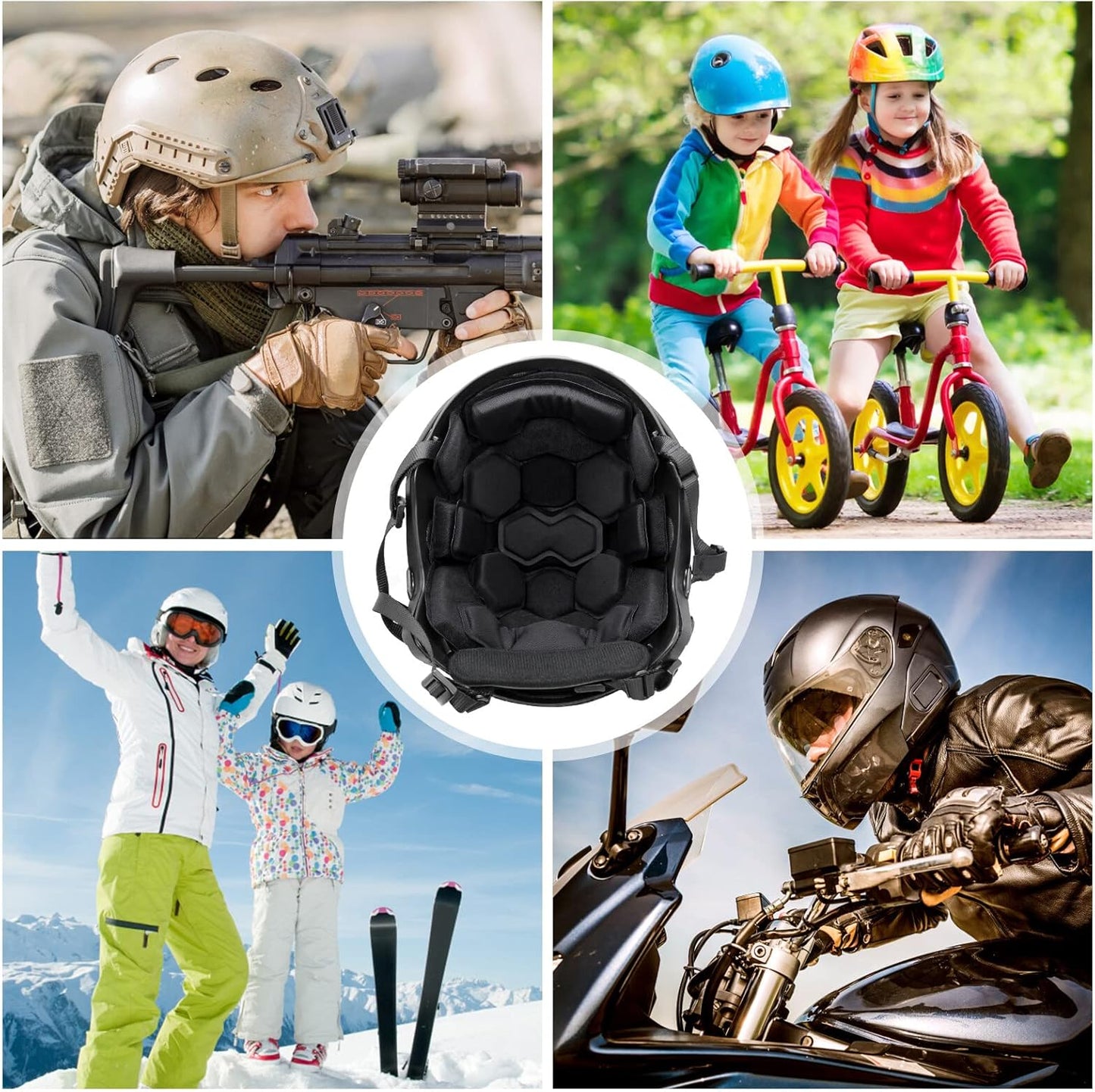 Tactical Airsoft Helmet Pads Internal Memory Foam Foam Protective Cushion Buffer Pad Protection Mat Accessories Liner System for Fast MT MICH IBH AF ACH Helmet