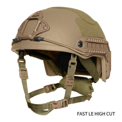 Front view Tan Level IIIA FAST LE tactical ballistic helmet, UHMWPE military combat ballistic helmet