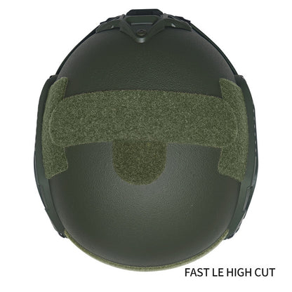 Top view OD Green Level IIIA FAST LE tactical ballistic helmet, full hook-and-loop shell UHMWPE combat helmet