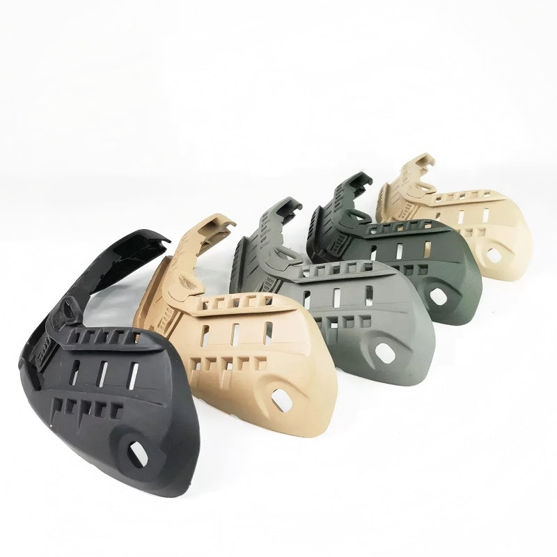 All color options of MSA ARC helmet rails, including black, tan, OD green, and gray, high-density nylon construction for MICH helmets