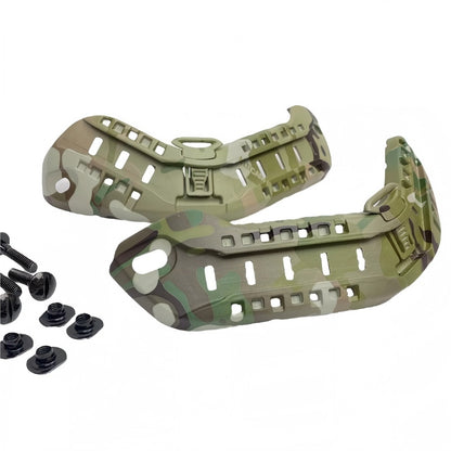 MC camouflage MSA ARC helmet rails with mounting hardware, high-density nylon construction for MICH helmets