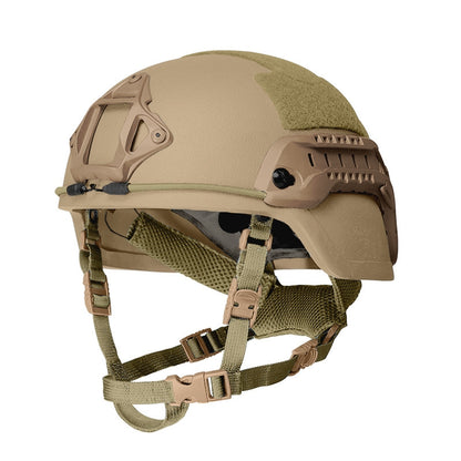 Front view Tan Level IIIA ACH MICH2000 tactical ballistic helmet, UHMWPE military combat ballistic helmet