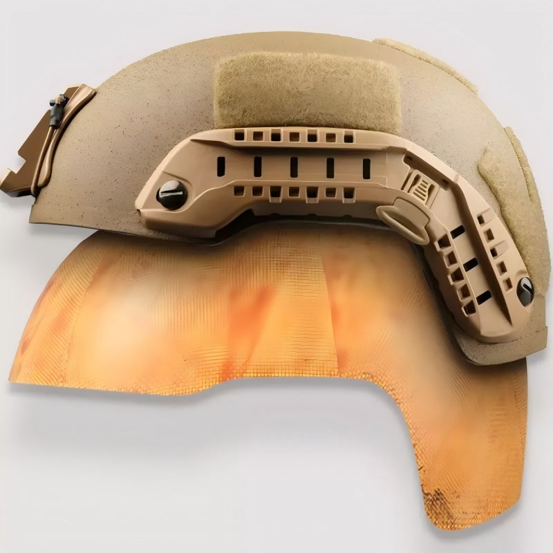 Double layer display view of inner liner set for Coyote Brown ECH MICH2001 tactical ballistic helmet, Level IIIA aramid military ballistic combat bulletproof helmet with full suspension padding accessories