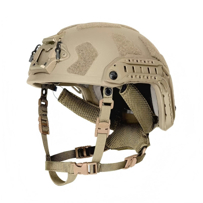 Front view of Foliage Green FAST SF tactical ballistic helmet, Level IIIA bulletproof military ballistic combat helmet with front NVG mount
