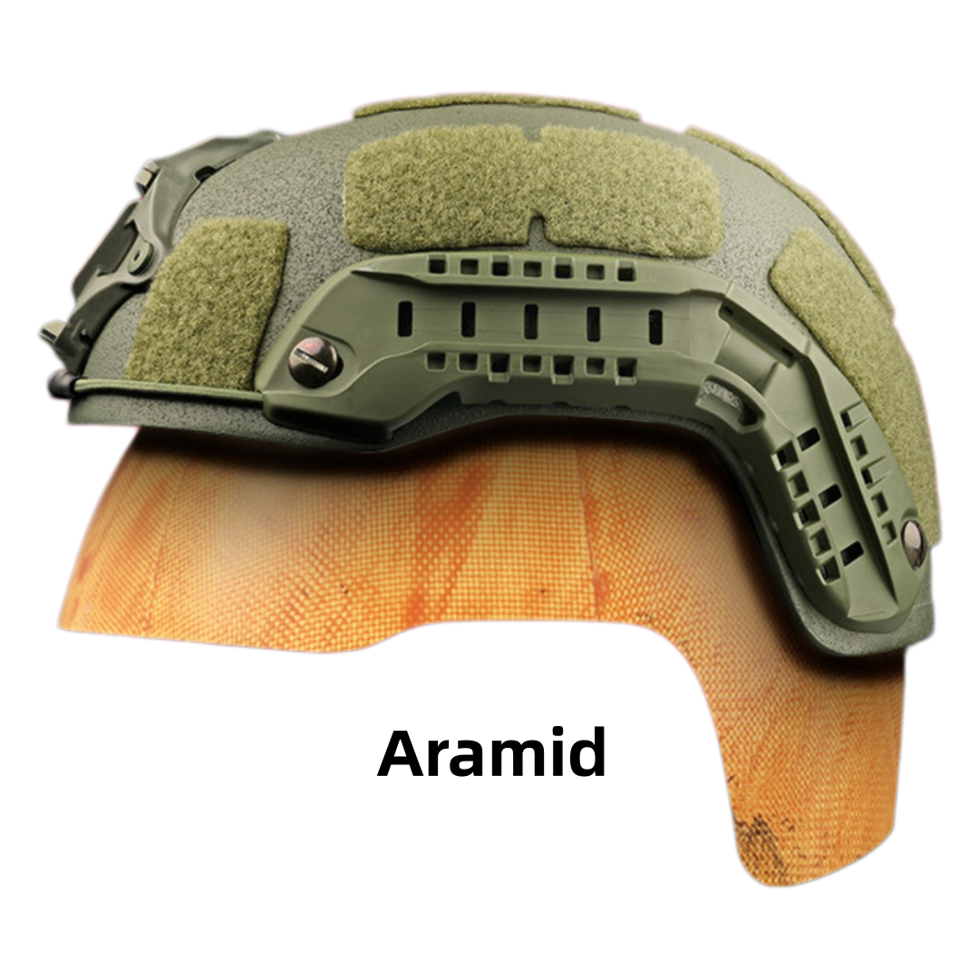 Close-up of the aramid material on SBD Tactical Level IIIA ballistic helmet