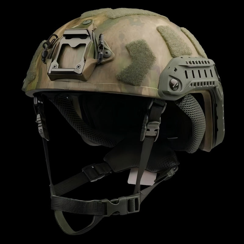 Full rear view of RG Rainforest Green FAST SF tactical ballistic helmet, Level IIIA UHMWPE military ballistic combat helmet