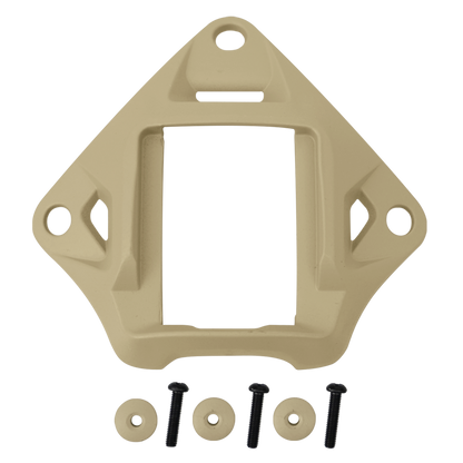 Tan color VAS Shroud NVG mount adapter compatible with FAST tactical helmet